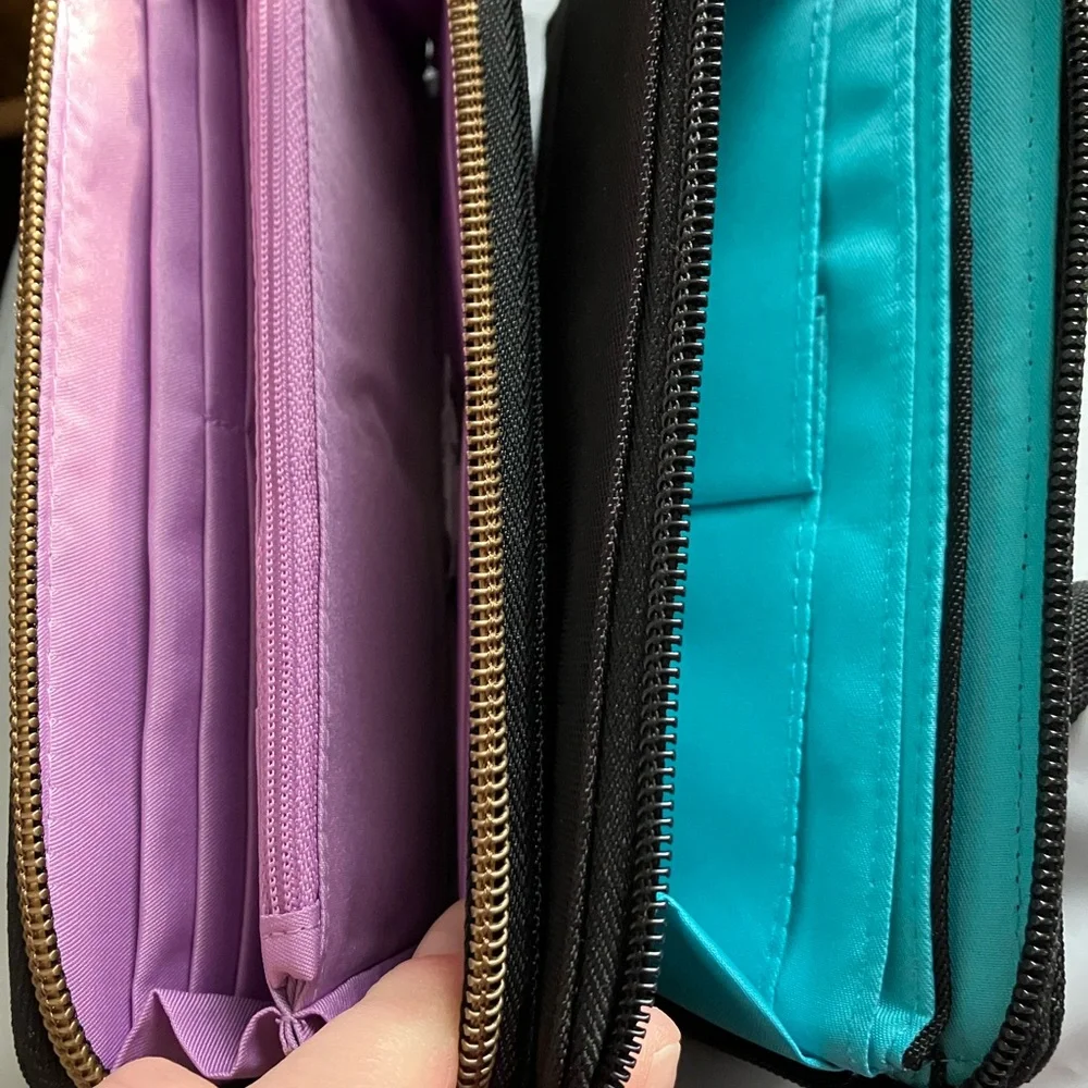 TWO 2 Travelon both RFID Blocking Anti-theft Wallets Black